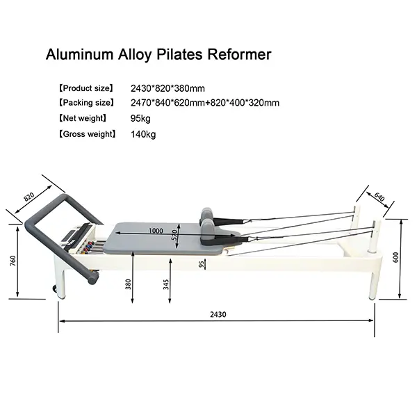 Blended Balance Pilates Reformer dimensions