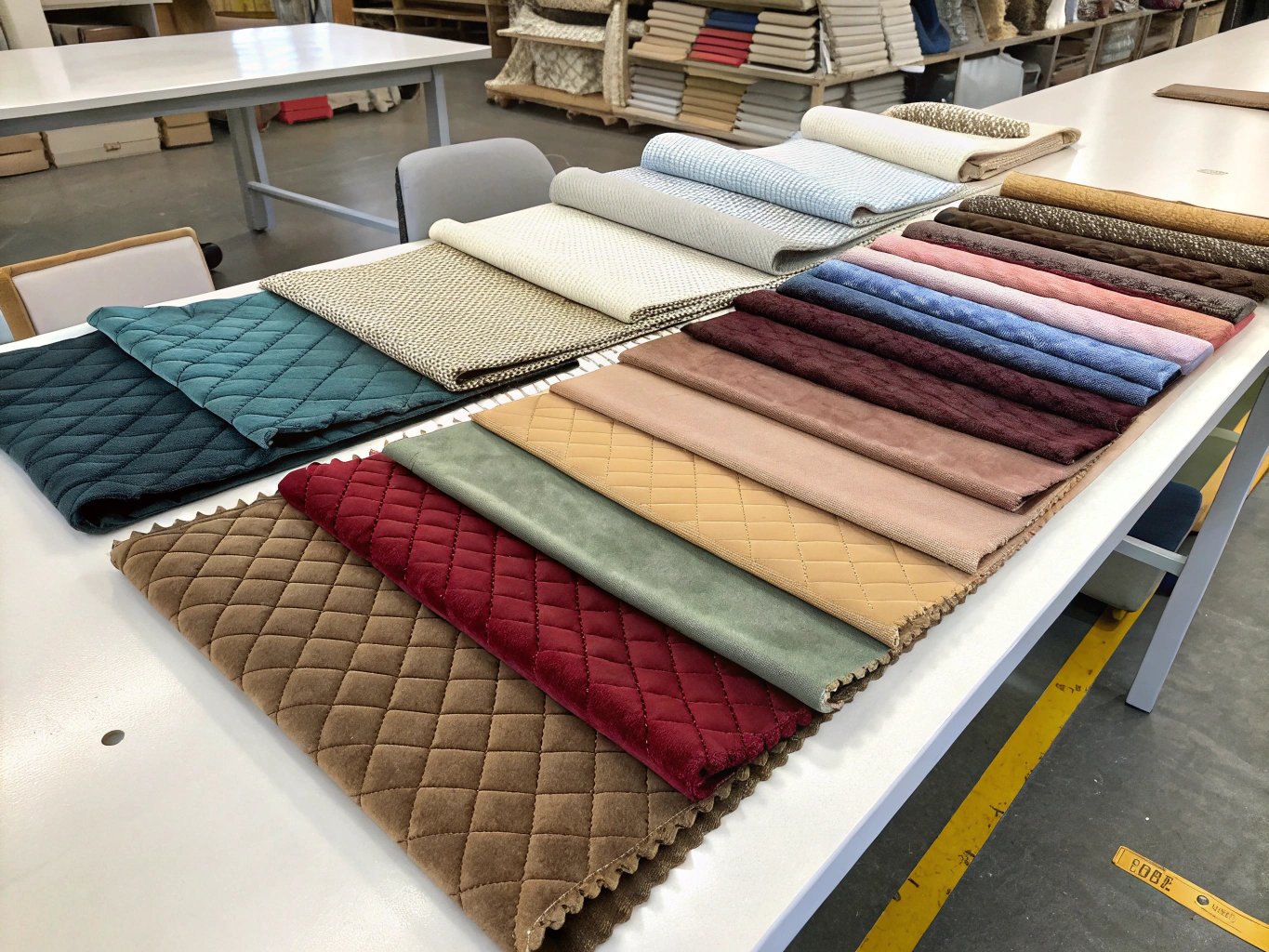 Close-up of high-quality upholstery and frame finish customization options