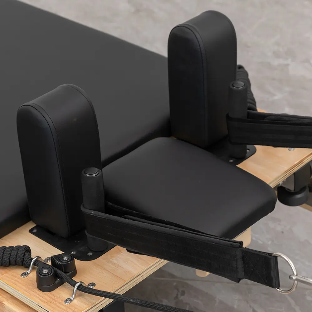 Adjustable Height Oak Pilates Reformer dimensions