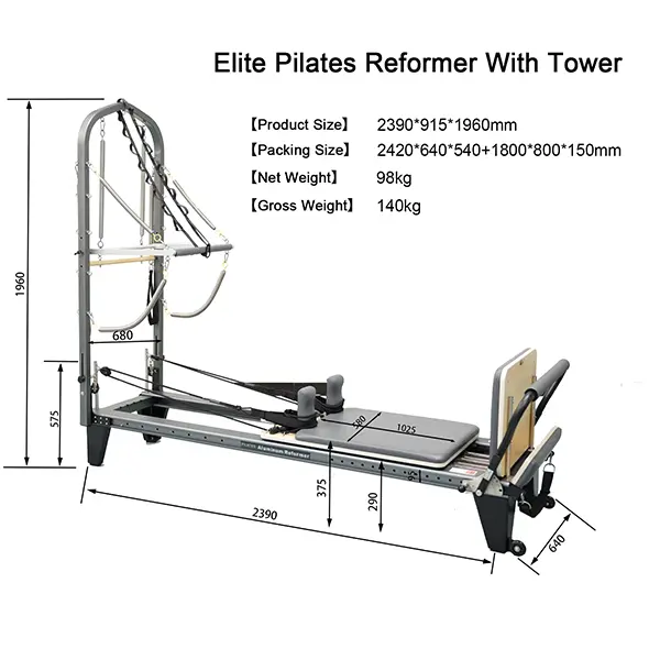 Elite Pilates Reformer With Tower view 7