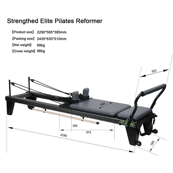 Strengthened Elite Pilates Reformer With Tower view 7