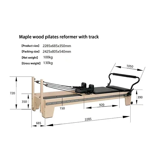 Top Maple Pilates Reformer With Track